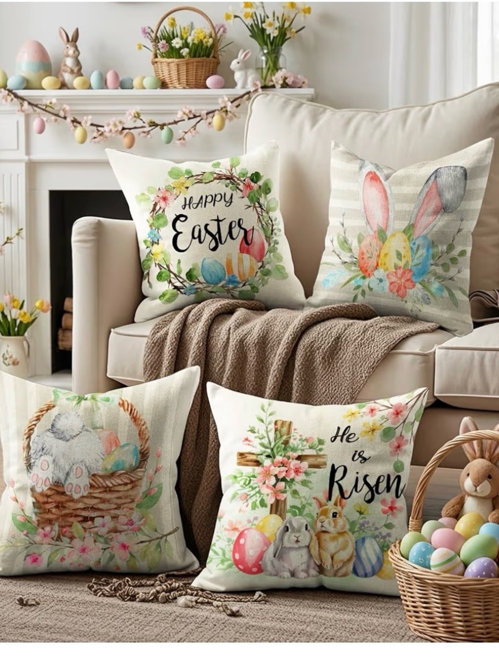 4 Easter Pillow Covers